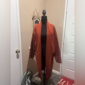 Women's Orange Cardigan Sweater